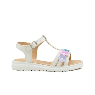 Foto 5 | Sandalia Huarache Para Niña Flores Color Beige Con Broche Beige