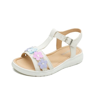Foto 6 | Sandalia Huarache Para Niña Flores Color Beige Con Broche Beige