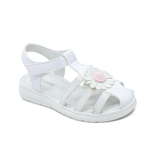 Foto 1 | Sandalia Huarache Para Niña Cerrado Flores Color Blanco Blanco
