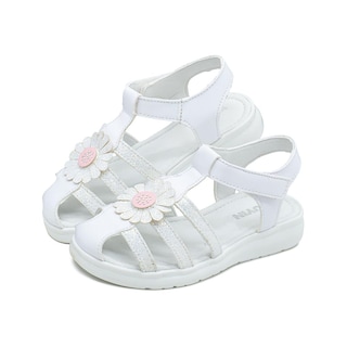 Foto 6 | Sandalia Huarache Para Niña Cerrado Flores Color Blanco Blanco