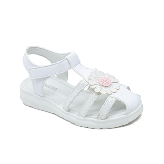 Foto 1 | Sandalia Huarache Para Niña Cerrado Flores Color Blanco Blanco