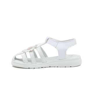 Foto 2 | Sandalia Huarache Para Niña Cerrado Flores Color Blanco Blanco