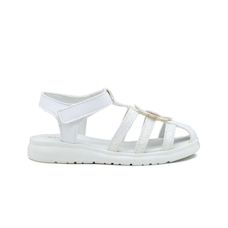 Foto 3 | Sandalia Huarache Para Niña Cerrado Flores Color Blanco Blanco