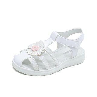 Foto 4 | Sandalia Huarache Para Niña Cerrado Flores Color Blanco Blanco