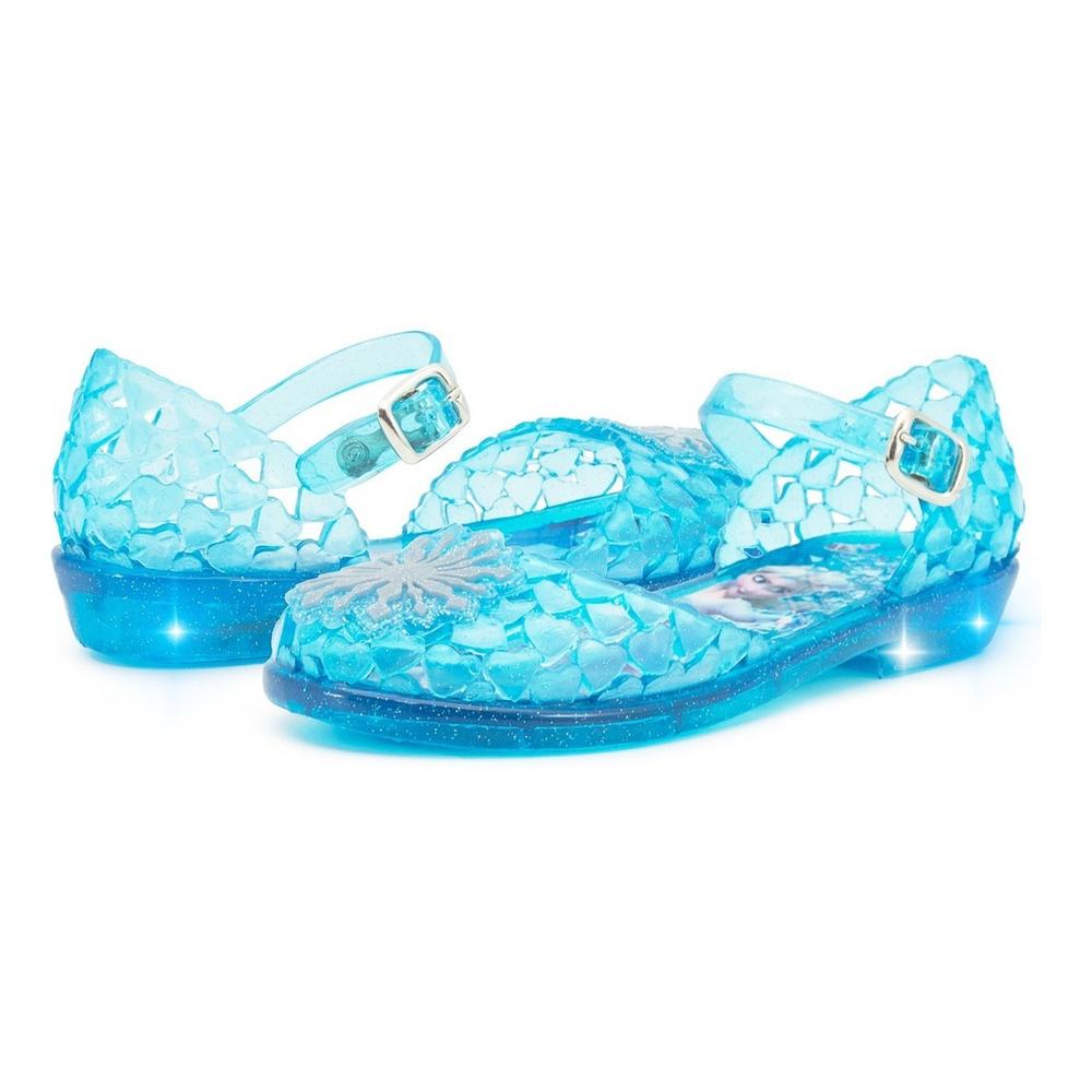 Foto 3 pulgar | Sandalia Luces De Impacto Frozen Elsa Disney 13-19 Con Tacon Celeste