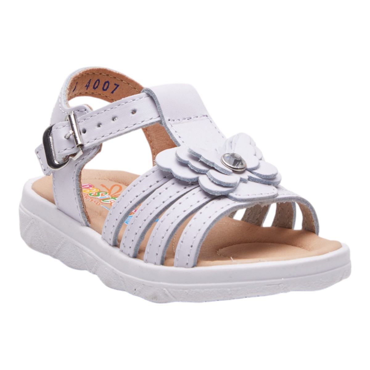 Foto 2 pulgar | Sandalias Calzado Watanabe Color Blanco Niña Abiertas Mariposa Decorativa
