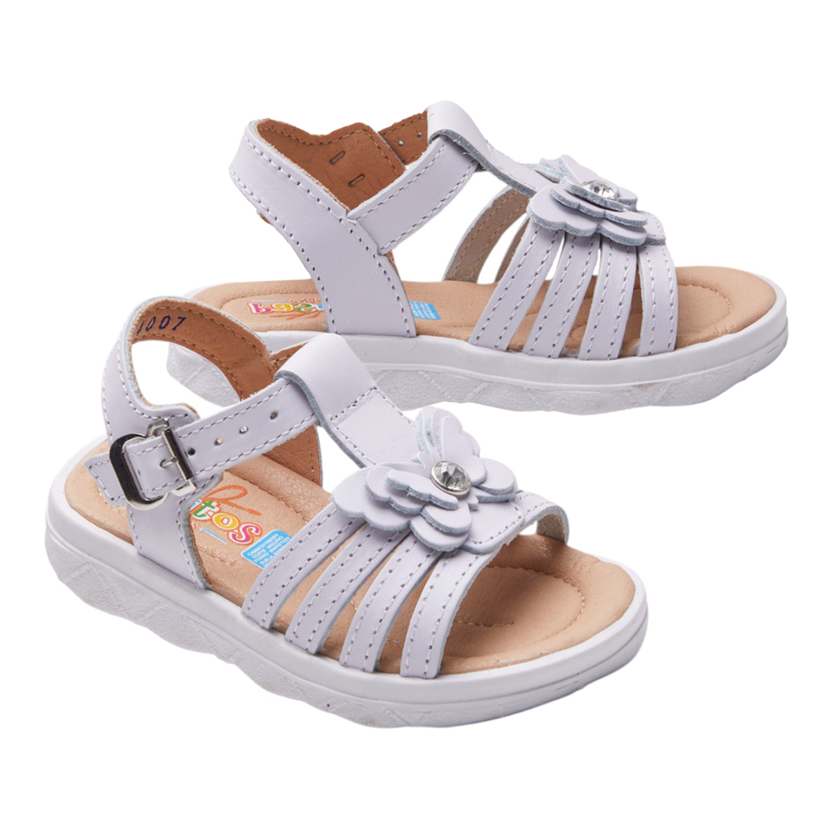 Foto 5 pulgar | Sandalias Calzado Watanabe Color Blanco Niña Abiertas Mariposa Decorativa