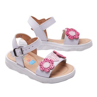 Foto 4 | Sandalias Calzado Watanabe Color Blanco Niña Abiertas Flor Decorativa