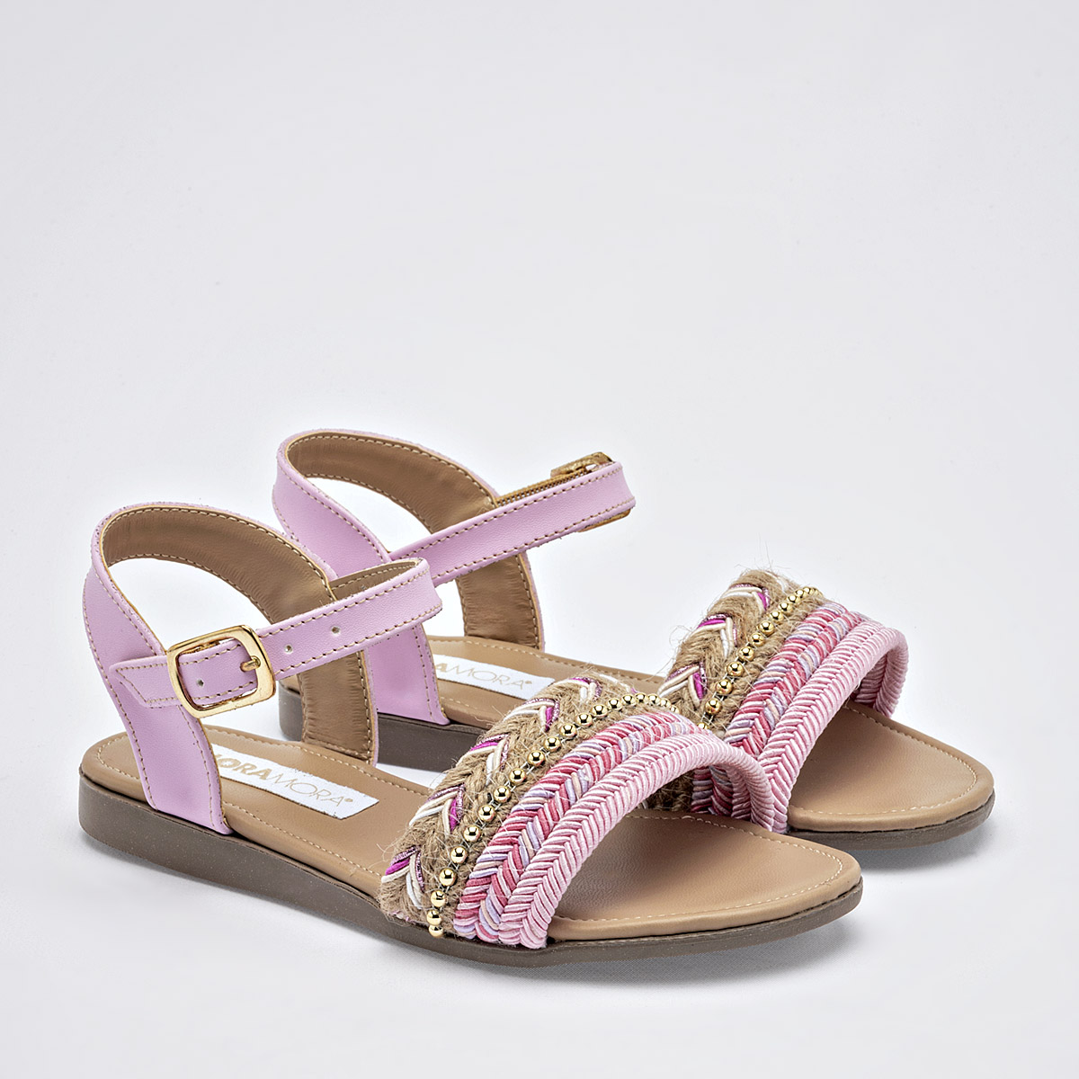 Foto 2 | Moramora Sandalia Para Niña Rosa Beige