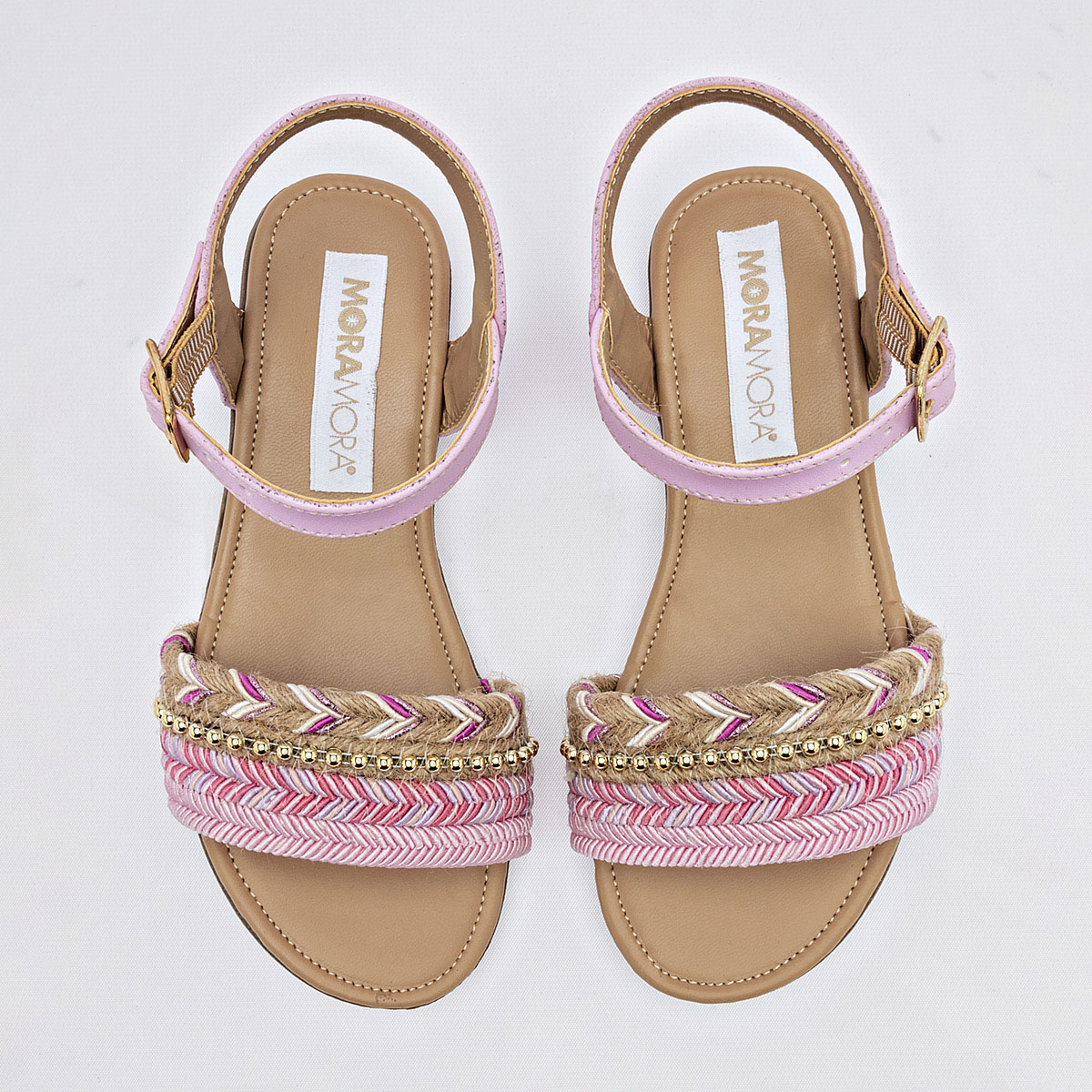 Foto 4 pulgar | Moramora Sandalia Para Niña Rosa Beige