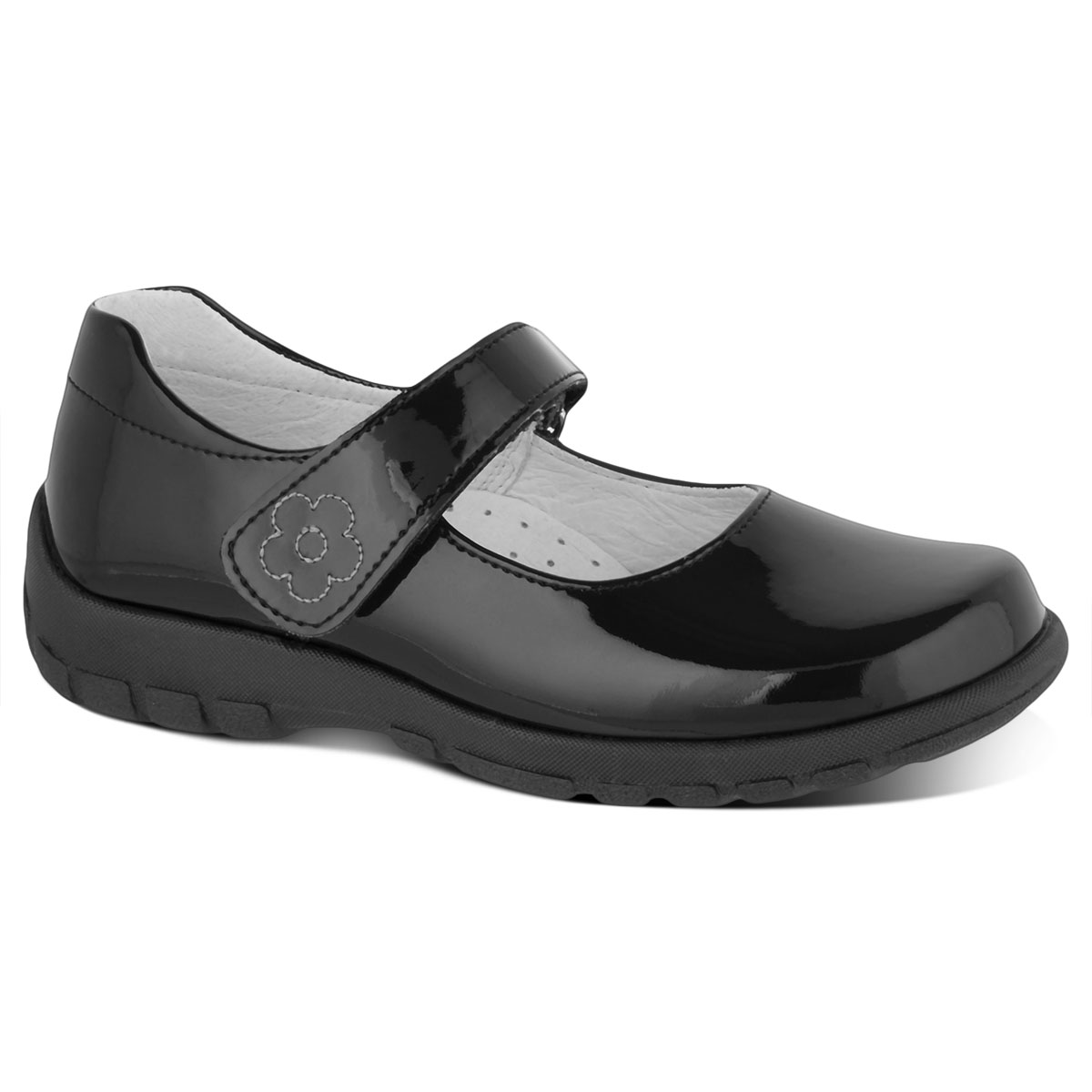 Zapato Escolar Dominiq 308 color Charol Negro para Niña