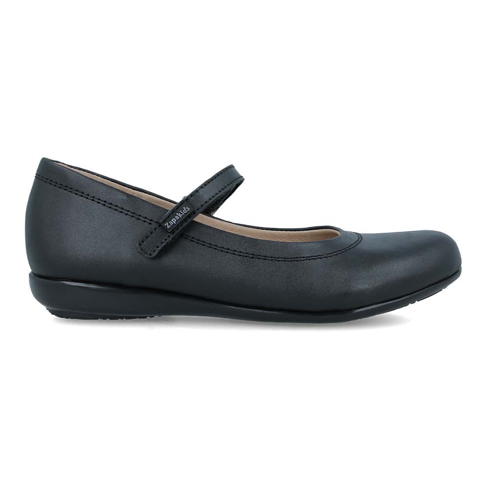 Foto 2 pulgar | Zapato Escolar Zapakids 30659-1-a Negro Para Niña De Piel Con Velcro