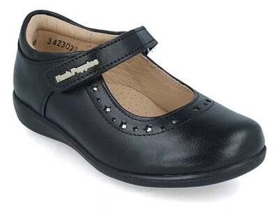 Foto 3 | Zapato Escolar Flats Hush Puppies Negro de Piel para Niña