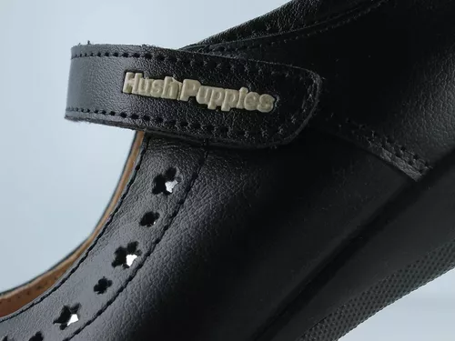 Foto 8 pulgar | Zapato Escolar Flats Hush Puppies Negro de Piel para Niña