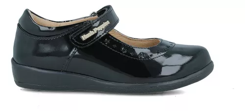 Foto 2 pulgar | Zapato Escolar Flats Hush Puppies 1164 Negro Charol Balerina Niña