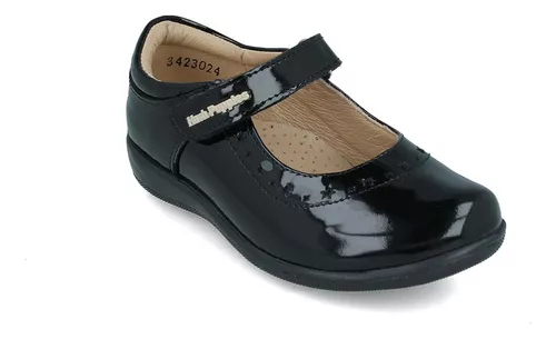 Foto 4 pulgar | Zapato Escolar Flats Hush Puppies 1164 Negro Charol Balerina Niña