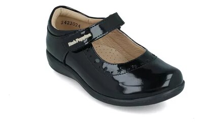 Foto 3 | Zapato Escolar Flats Hush Puppies 1164 Negro Charol Balerina Niña