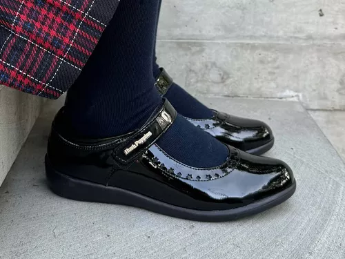 Foto 5 pulgar | Zapato Escolar Flats Hush Puppies 1164 Negro Charol Balerina Niña