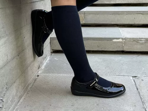Foto 6 pulgar | Zapato Escolar Flats Hush Puppies 1164 Negro Charol Balerina Niña
