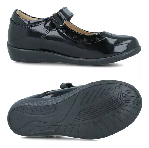 Foto 7 pulgar | Zapato Escolar Flats Hush Puppies 1164 Negro Charol Balerina Niña