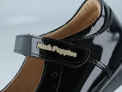 Foto 7 | Zapato Escolar Flats Hush Puppies 1164 Negro Charol Balerina Niña