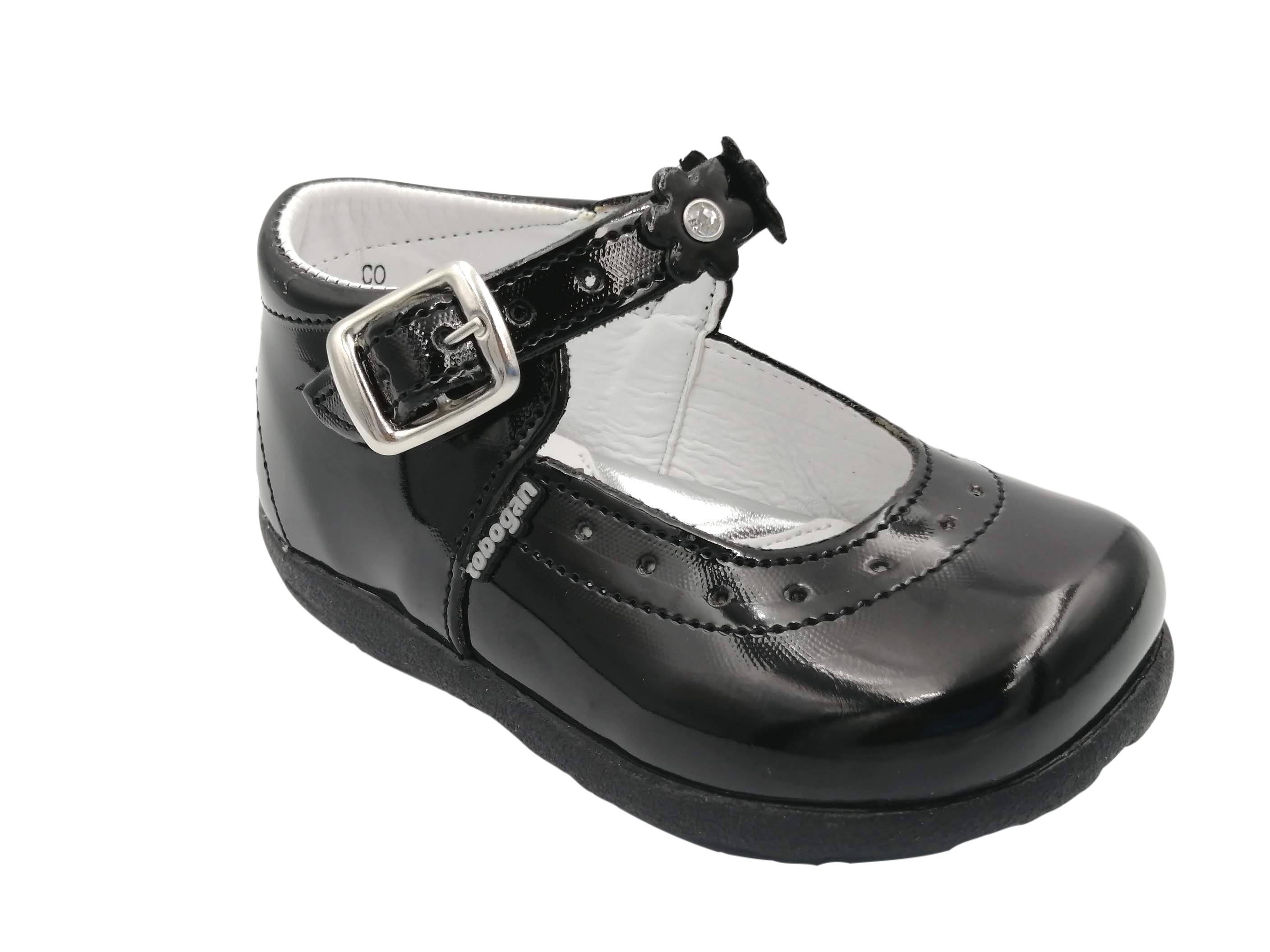 Zapato Charol Tobogan Niña 2050 Negro 16