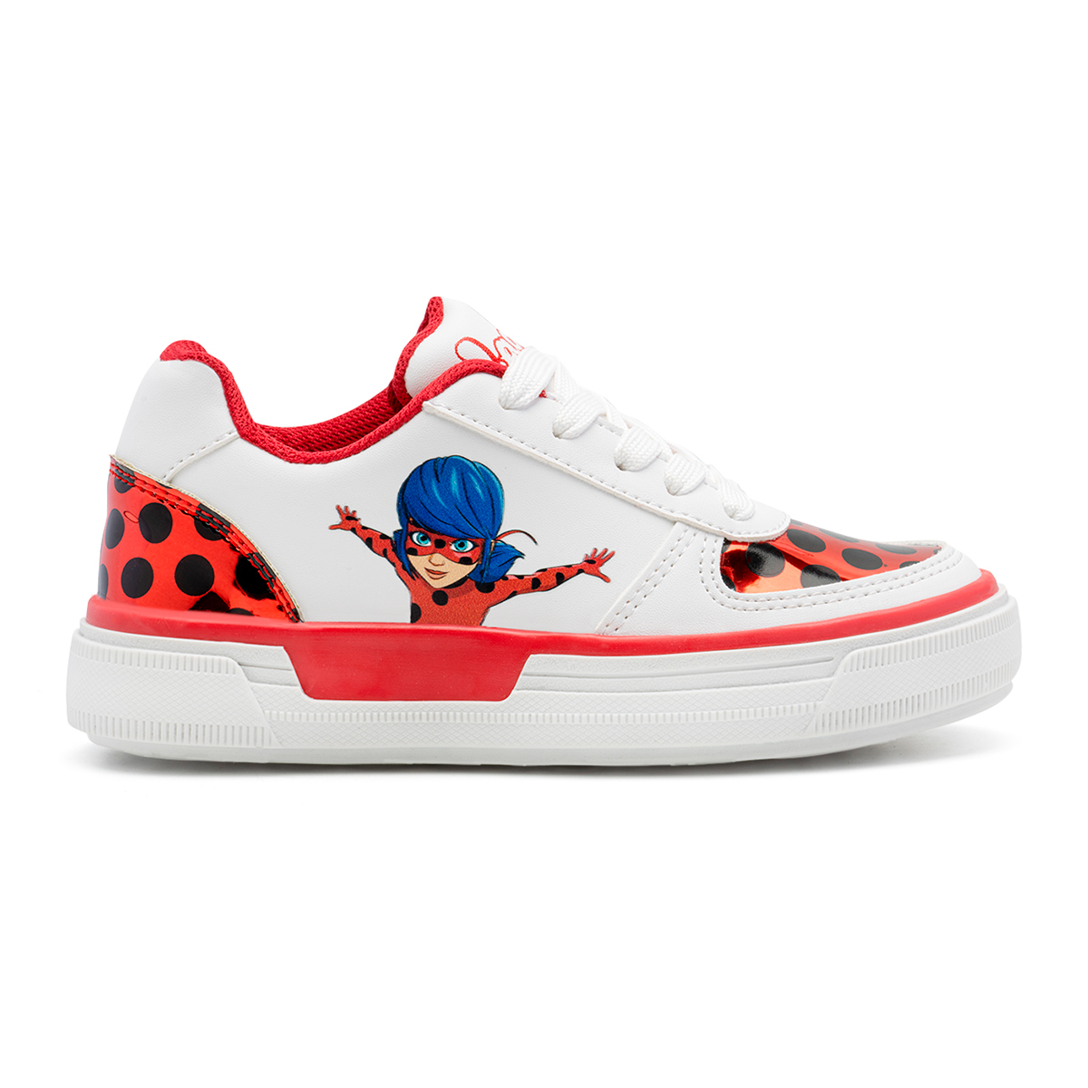 Foto 2 pulgar | Tenis Ladybug Niña Yuyin Blancos Cómodos Diseño Divertido