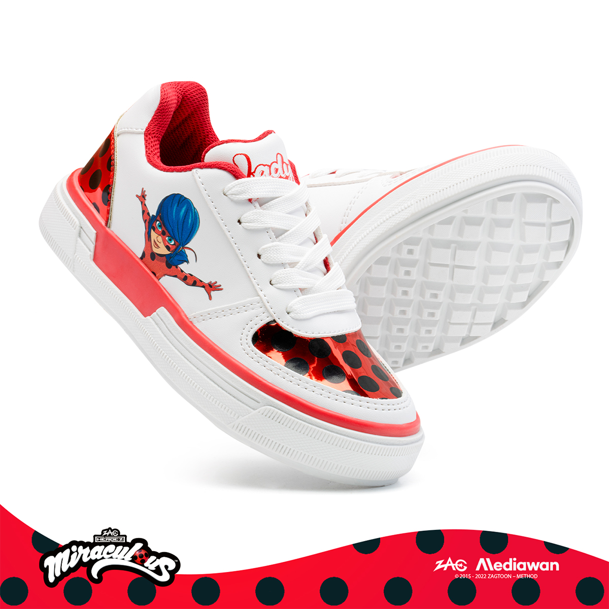 Foto 3 pulgar | Tenis Ladybug Niña Yuyin Blancos Cómodos Diseño Divertido