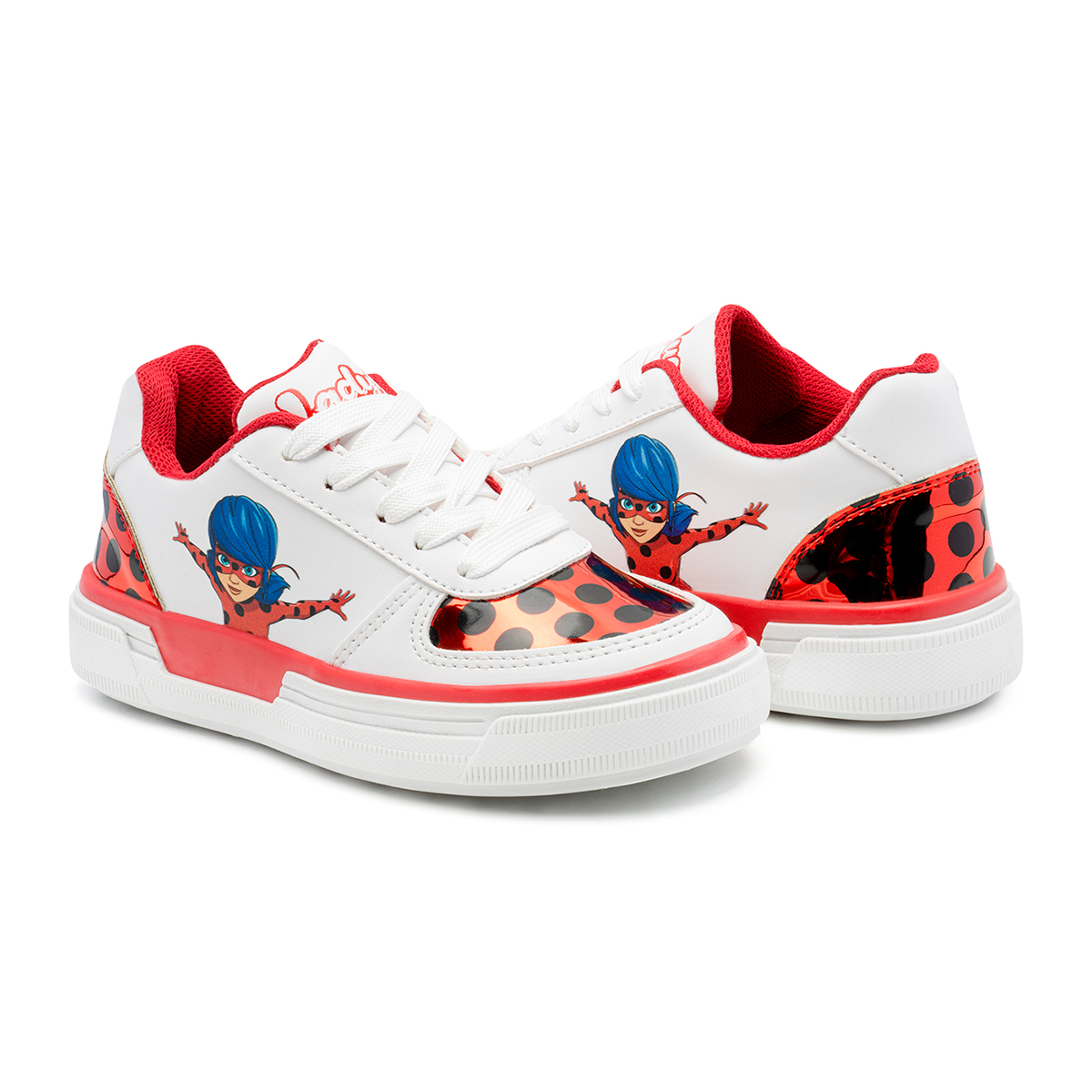 Foto 4 pulgar | Tenis Ladybug Niña Yuyin Blancos Cómodos Diseño Divertido