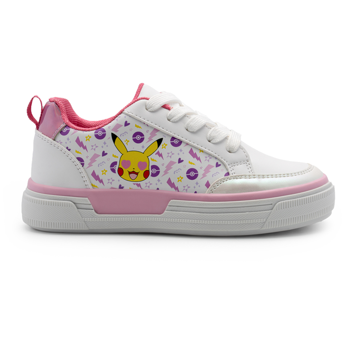 Foto 2 pulgar | Calzado Pokémon Tenis Niña Blancos Diseño Pikachu Divertidos