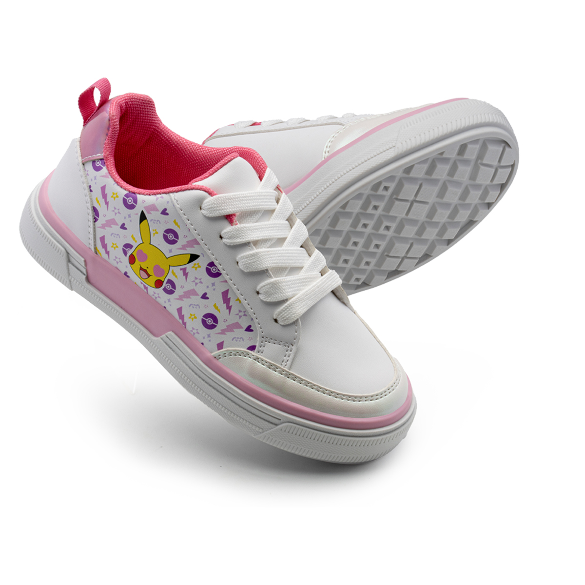 Foto 3 pulgar | Calzado Pokémon Tenis Niña Blancos Diseño Pikachu Divertidos
