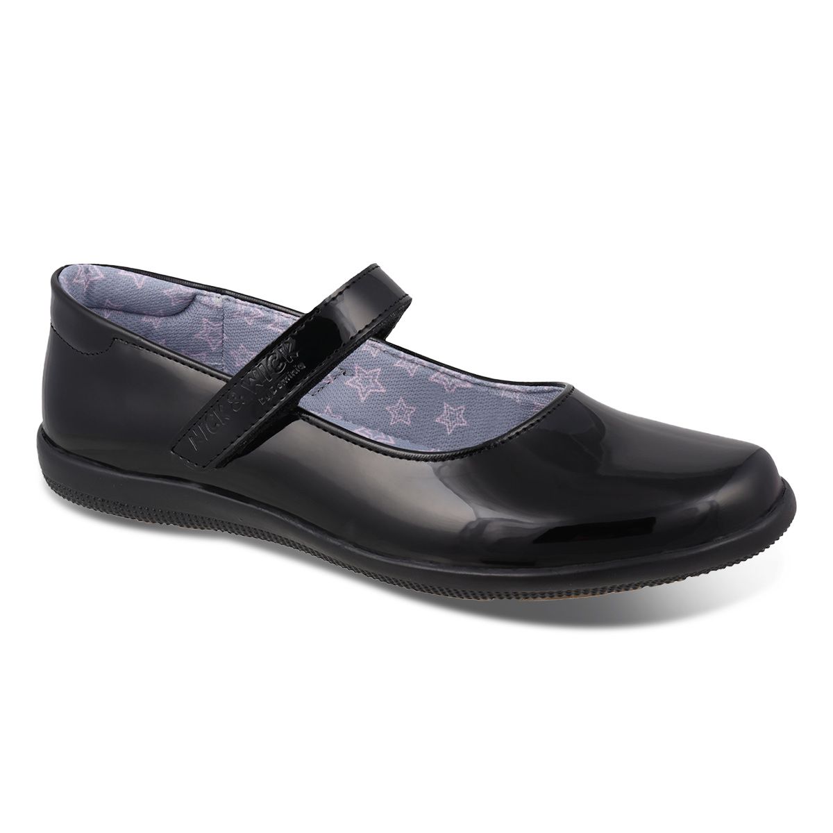 Zapato Escolar Nick & Wick 4173 Color Charol Negro Para Niña