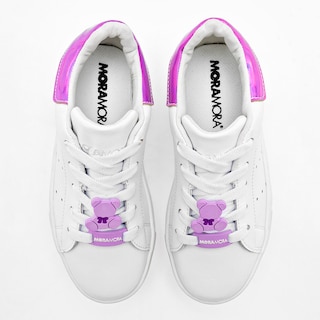 Foto 2 | Moramora Tenis Urbano Para Niña Blanco Lila Cod.132566