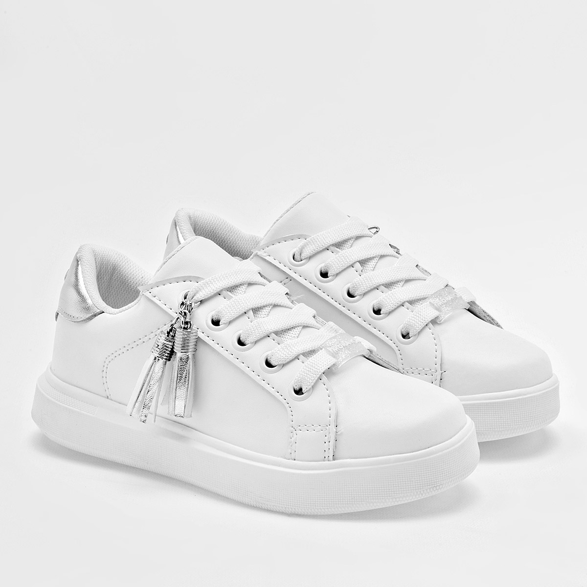 Moramora Tenis Urbano Para Niña Blanco Plata Cod.132570