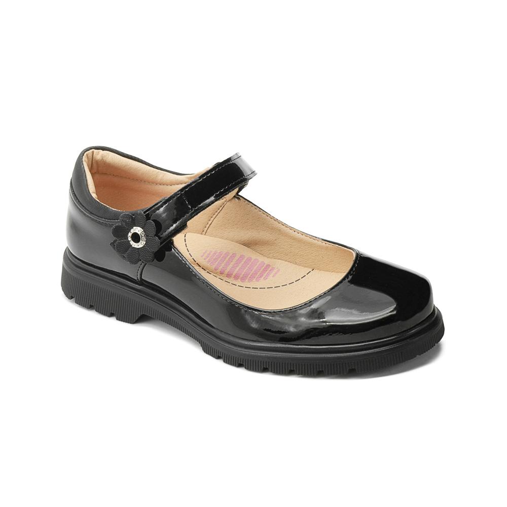 Foto 5 pulgar | Balerina Escolar Yuyin Para Niña Cómoda Charol Negro 15-26 Negro