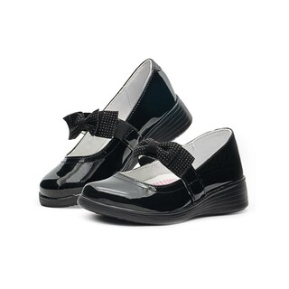 Foto 1 | Zapato Escolar Para Niña Yuyin Charol Moñito Soporte Arco Negro