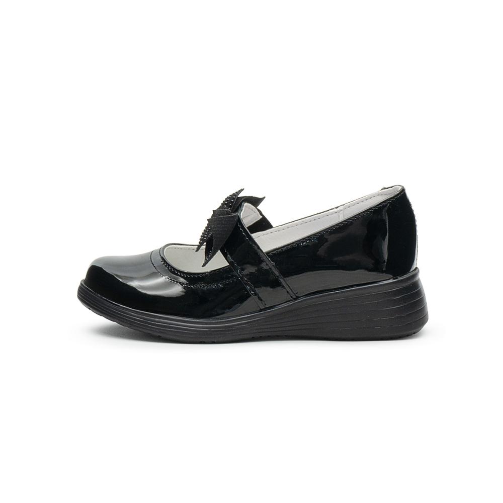 Foto 6 pulgar | Zapato Escolar Para Niña Yuyin Charol Moñito Soporte Arco Negro