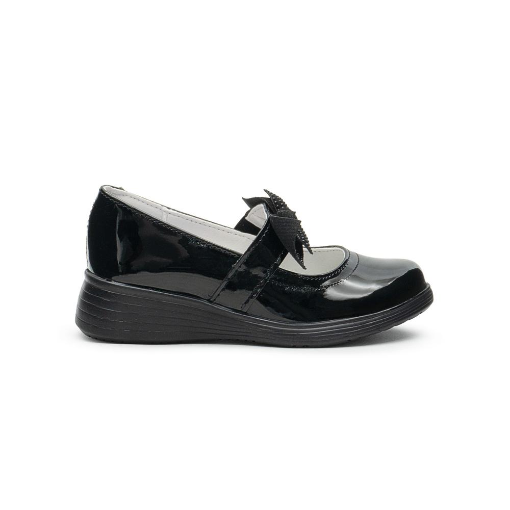 Foto 7 pulgar | Zapato Escolar Para Niña Yuyin Charol Moñito Soporte Arco Negro