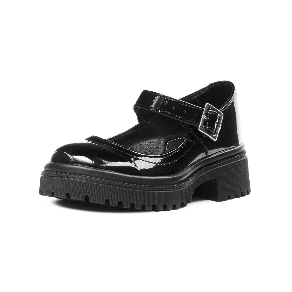 Foto 5 pulgar | Zapato Escolar Para Niña Yuyin Suela Chunky Charol 18-21.5 Negro