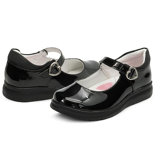 Foto 2 | Zapato Escolar Para Niña Charol Negro Cómodos Antiderrapante Negro