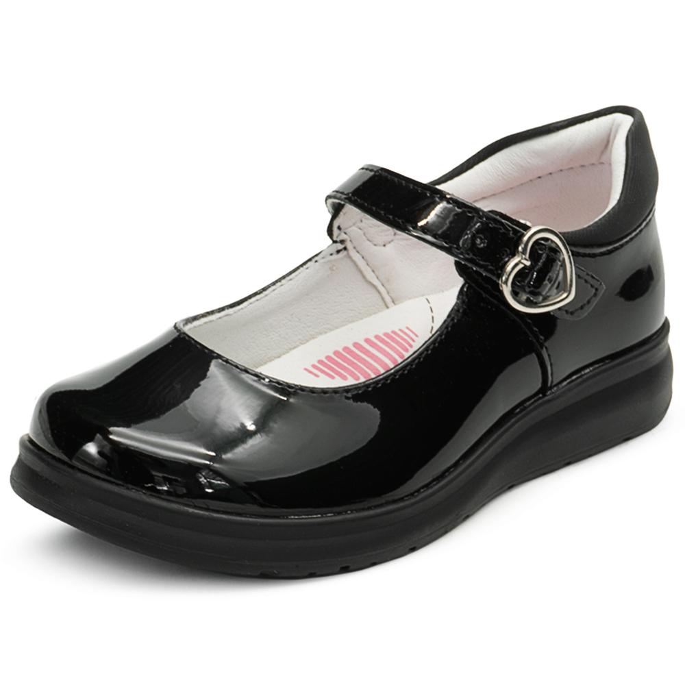 Foto 4 pulgar | Zapato Escolar Para Niña Charol Negro Cómodos Antiderrapante Negro