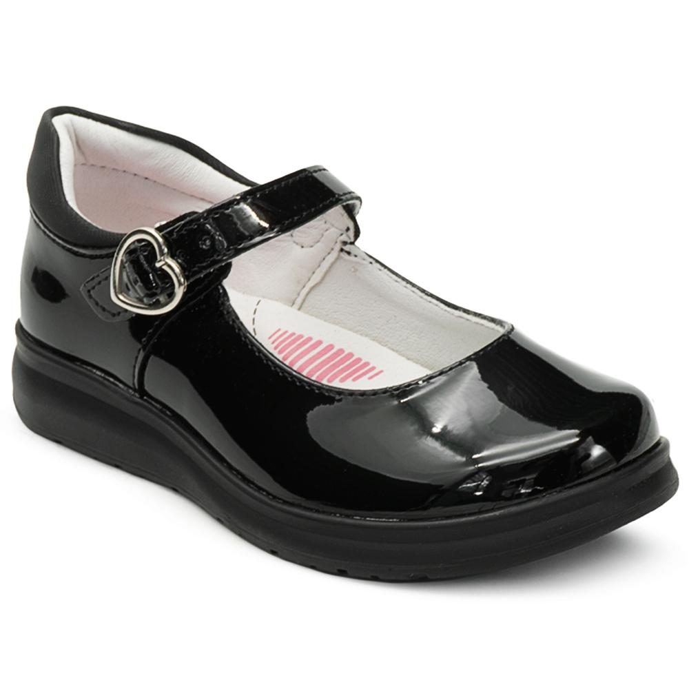 Foto 4 | Zapato Escolar Para Niña Charol Negro Cómodos Antiderrapante Negro