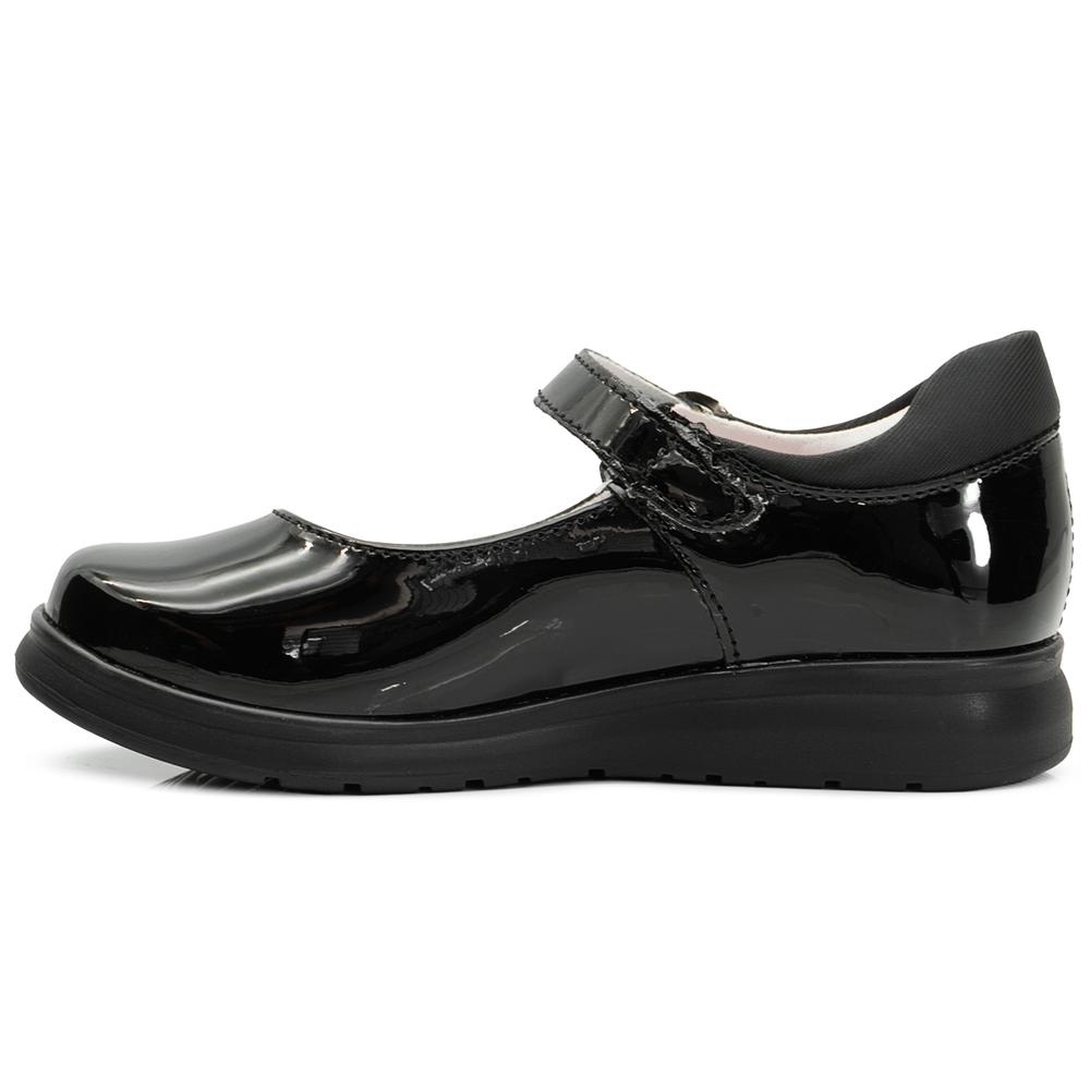 Foto 6 pulgar | Zapato Escolar Para Niña Charol Negro Cómodos Antiderrapante Negro
