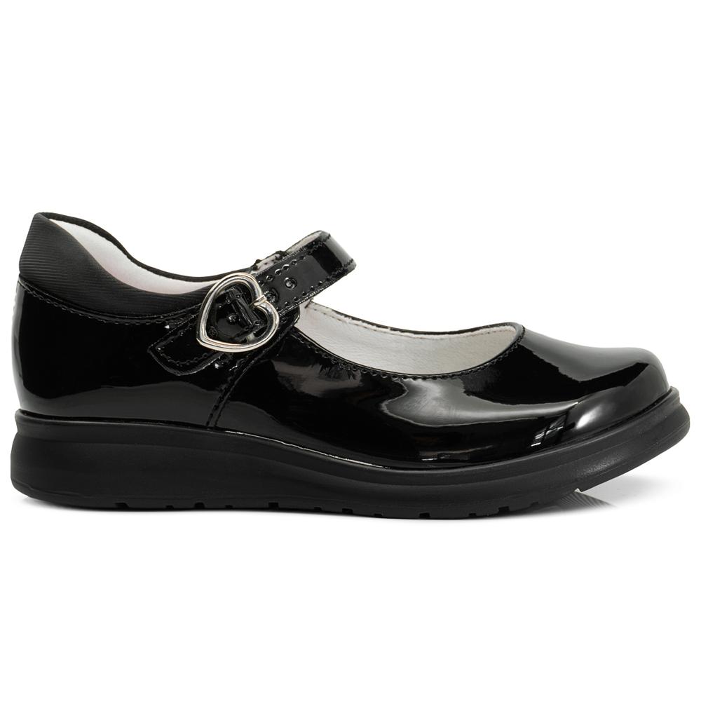 Foto 7 pulgar | Zapato Escolar Para Niña Charol Negro Cómodos Antiderrapante Negro