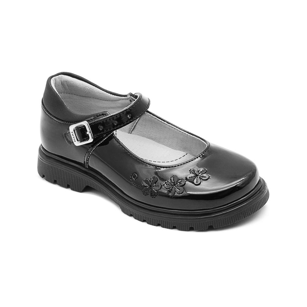 Foto 6 pulgar | Zapato Escolar Para Niña Soporte Arco Hebilla Flores Negro Negro