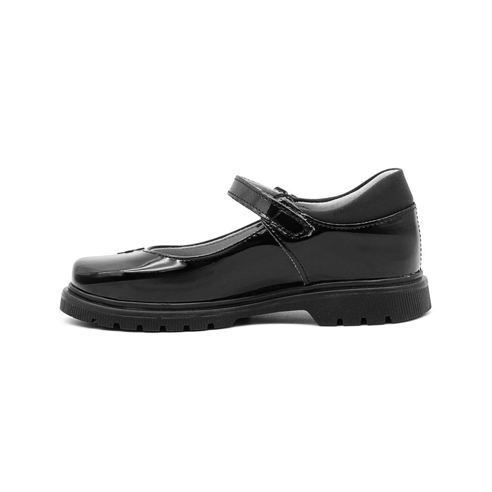 Foto 7 pulgar | Zapato Escolar Para Niña Soporte Arco Hebilla Flores Negro Negro