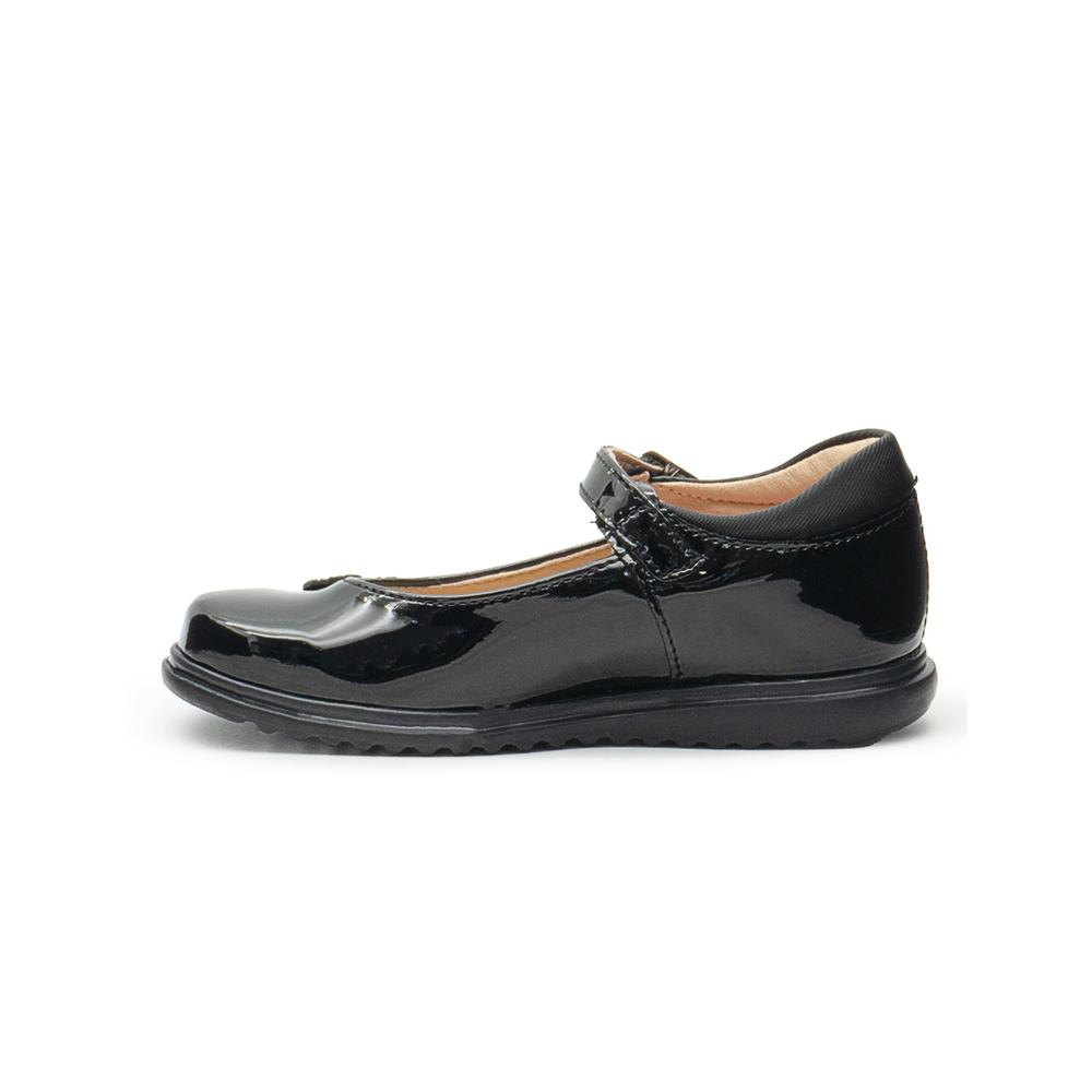 Foto 6 pulgar | Zapato Escolar Para Niña Yuyin Charol Negro Corazón Brillos Negro