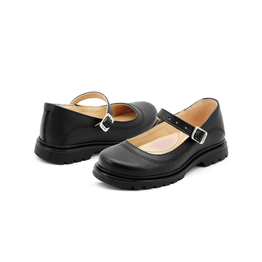 Foto 4 pulgar | Zapato Escolar Yuyin Para Niña Ajuste Hebilla Antiderrapante Negro