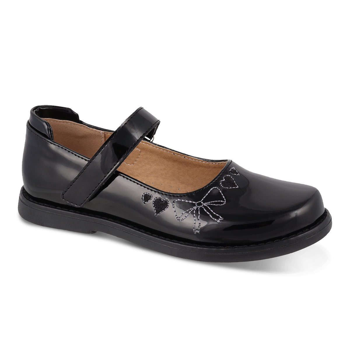 Zapato Escolar Nick & Wick 4133 Color Charol Negro Para Niña
