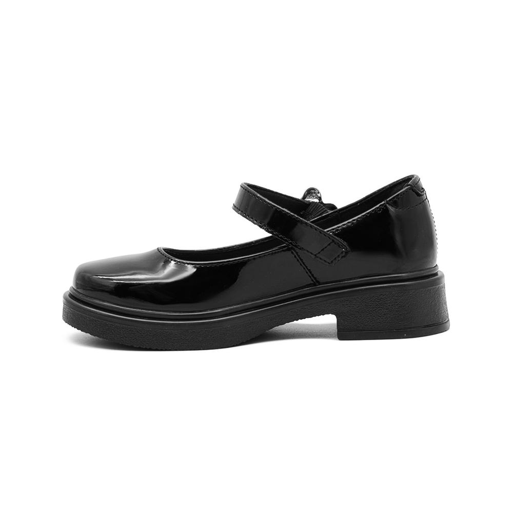 Foto 7 pulgar | Zapato Escolar Yuyin Para Niña Soporte Arco Flor Charol Negro Negro